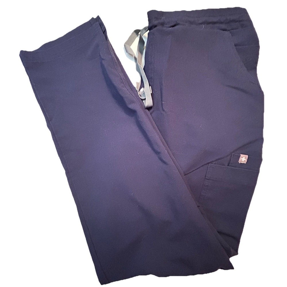 FIGS Pants Women's Medium Blue‎ Scrubs Jogger Technical Uniform Drawstring